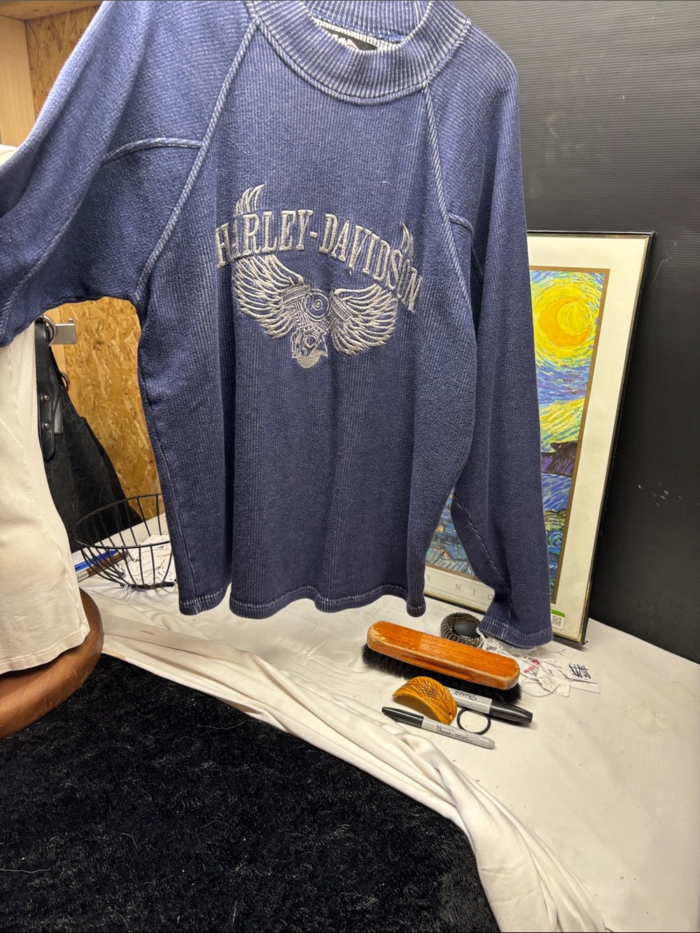 Harley-Davidson Navy Blue Kids Crewneck Sweatshirt with Winged Logo